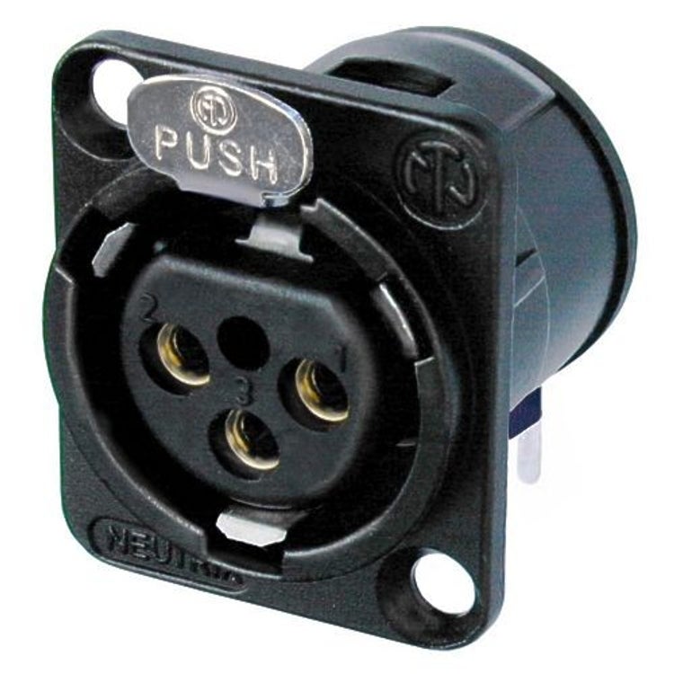Neutrik NC3FD-H-B XLR chassisdeel 3p female
