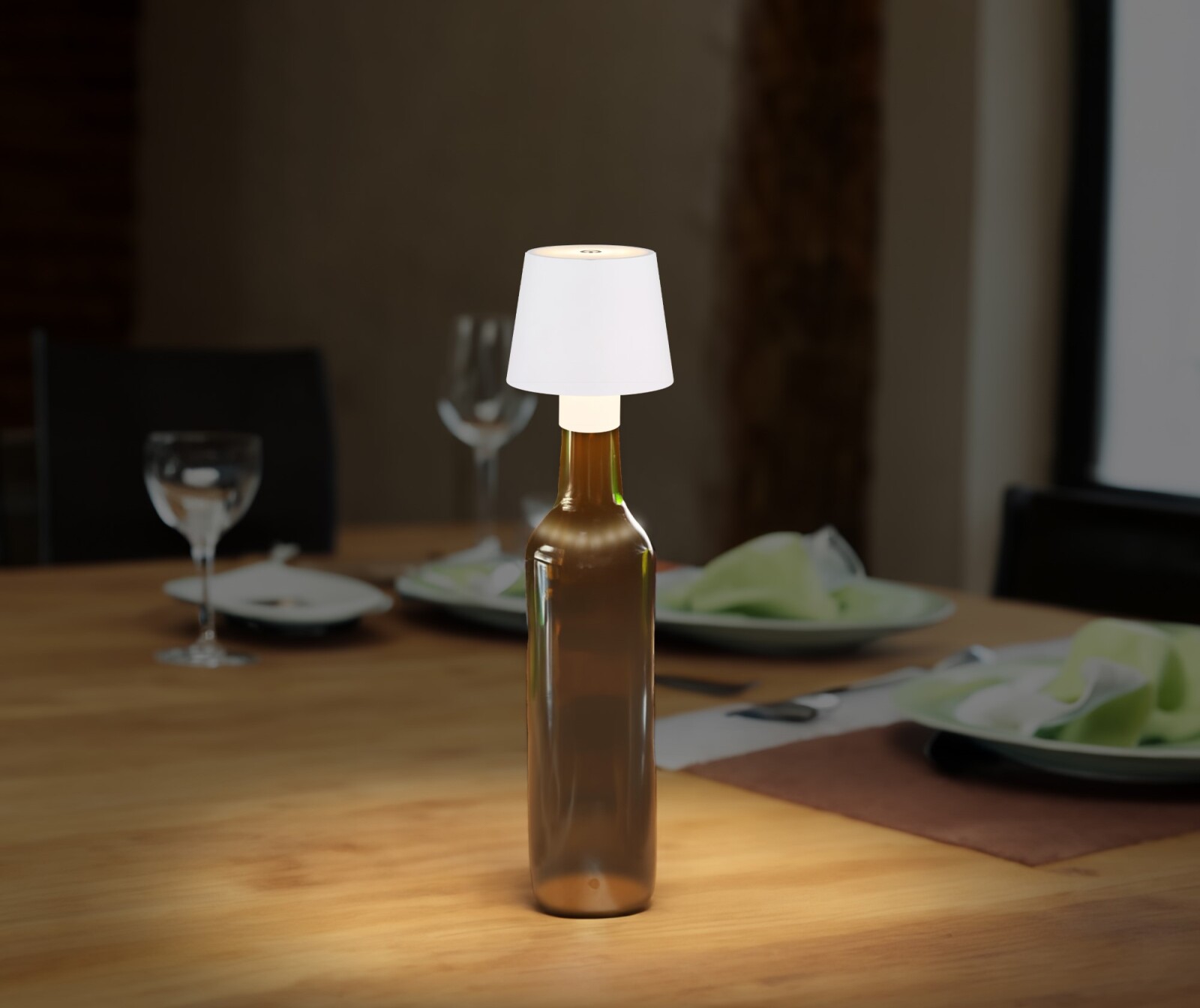 LED-Tischleuchte - weiß matt - zum Aufsetzen - USB - Touch