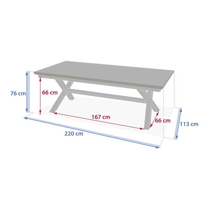 Table de jardin extensible AXIOME Effet bois Noix & Graphite