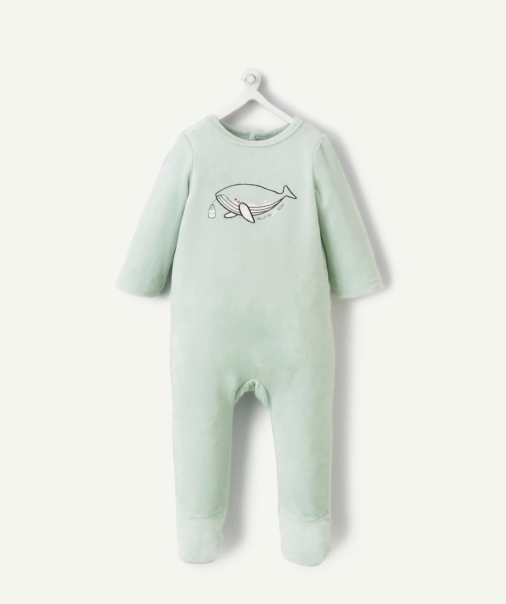 DORS BIEN EN FIBRES RECYCLÉES EN VELOURS VERT BALEINE