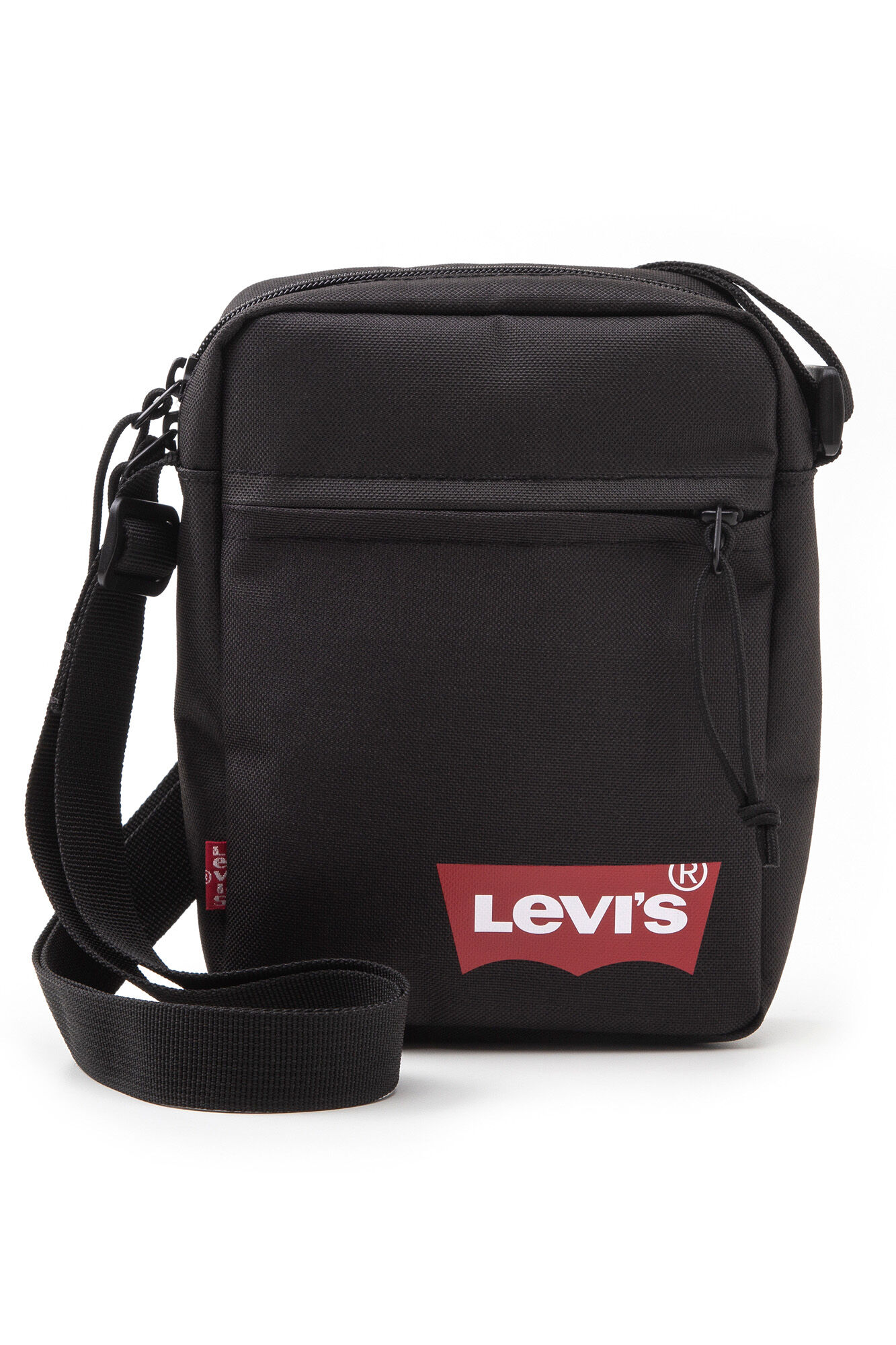 Mini Bolsa Transversal Lisa (Vermelha com Abas de Morcego) - Preta
