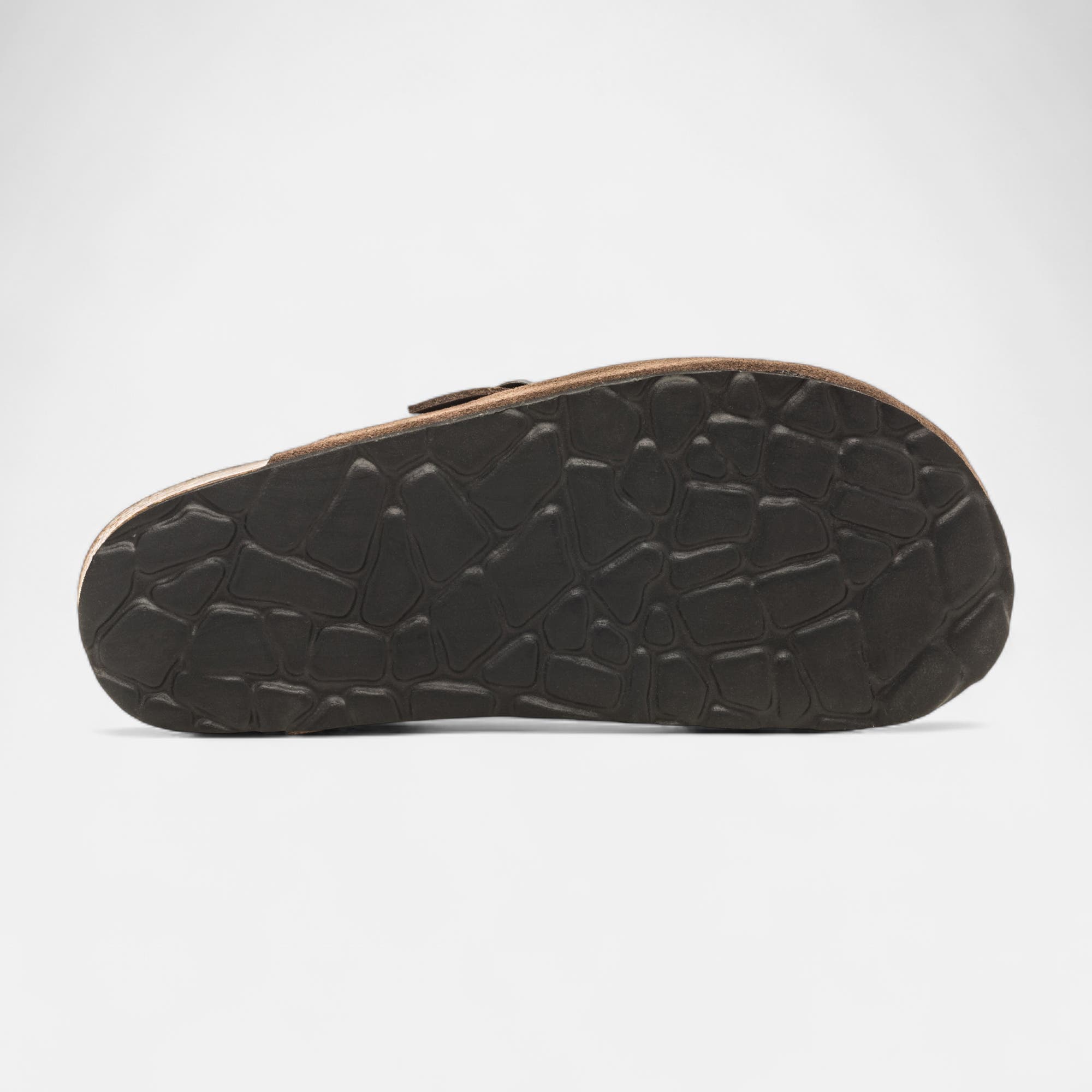 Mules semelle liège Garçon en cuir marron