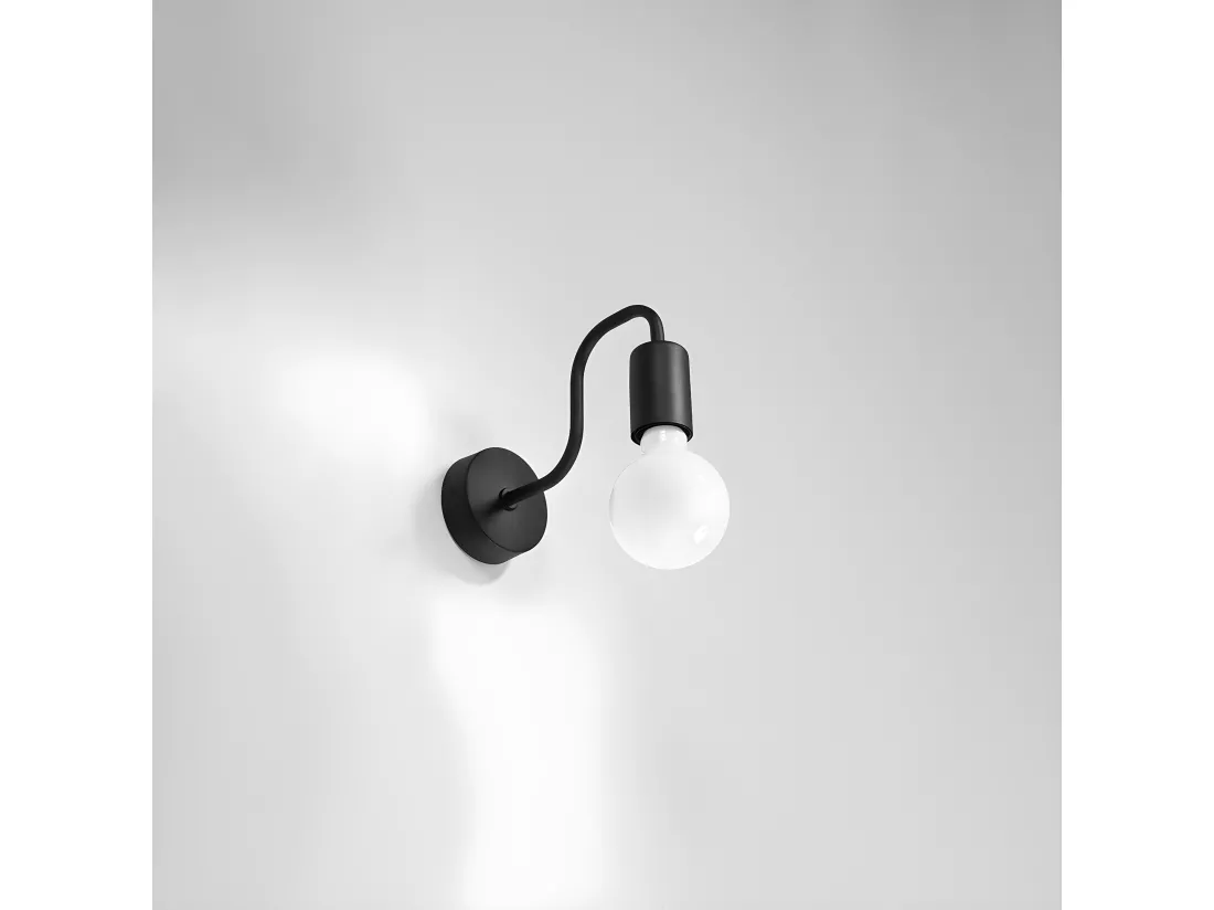 Appliques Vector industriel en acier - 1 sources lumineuses - L.8,5 x H.20 cm - noir