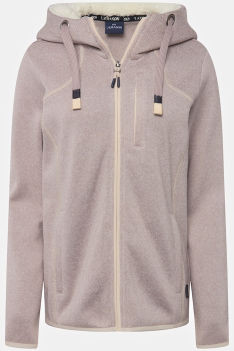 Hoodiejacke, Fleece, Teddy-Kapuze, Zipper, Langarm
