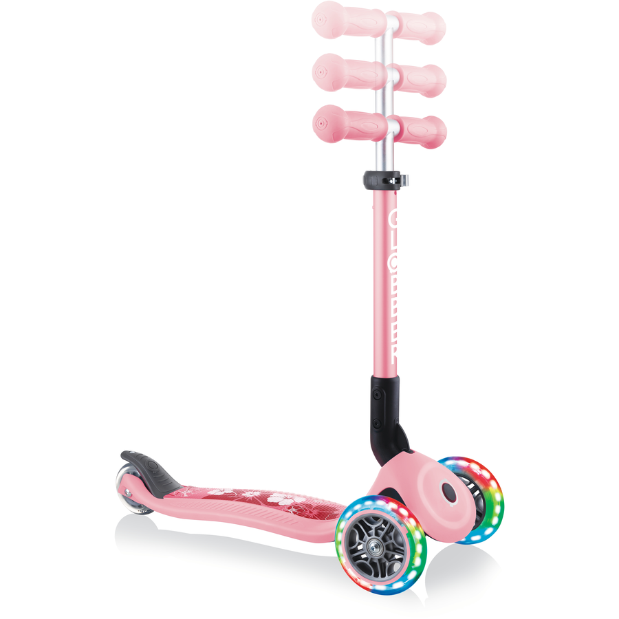 GLOBBER JUNIOR FOLDABLE FANTASY LIGHTS pastellrosa-Flowers, mit Leuchtrollen