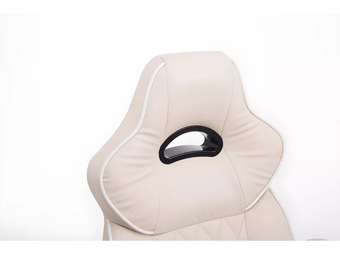 Chaise de bureau - Similicuir & Plastique - Crème - BIG XXX
