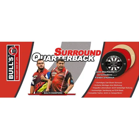 BULL'S Darts Quarterback EVA Dart Board Surround schwarz