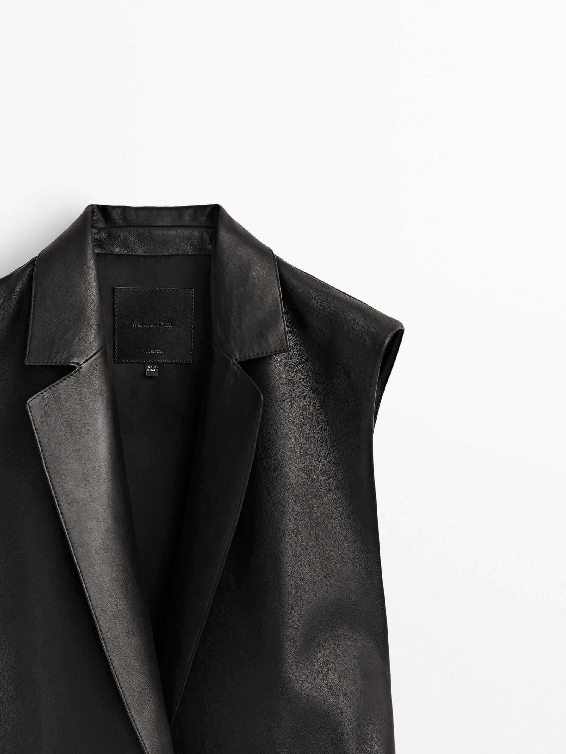 Chaleco piel napa - NEGRO