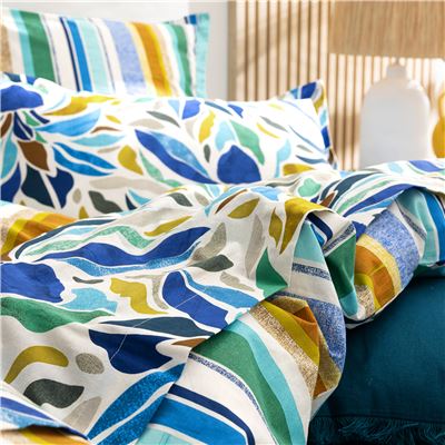 Linge de lit fleurs multicolores - BECQUET CRÉATION