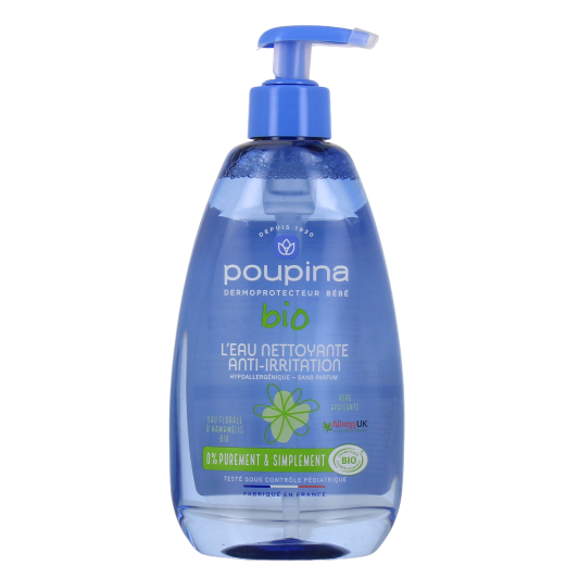 Poupina eau nettoyante bio anti irritation : toilette de bébé