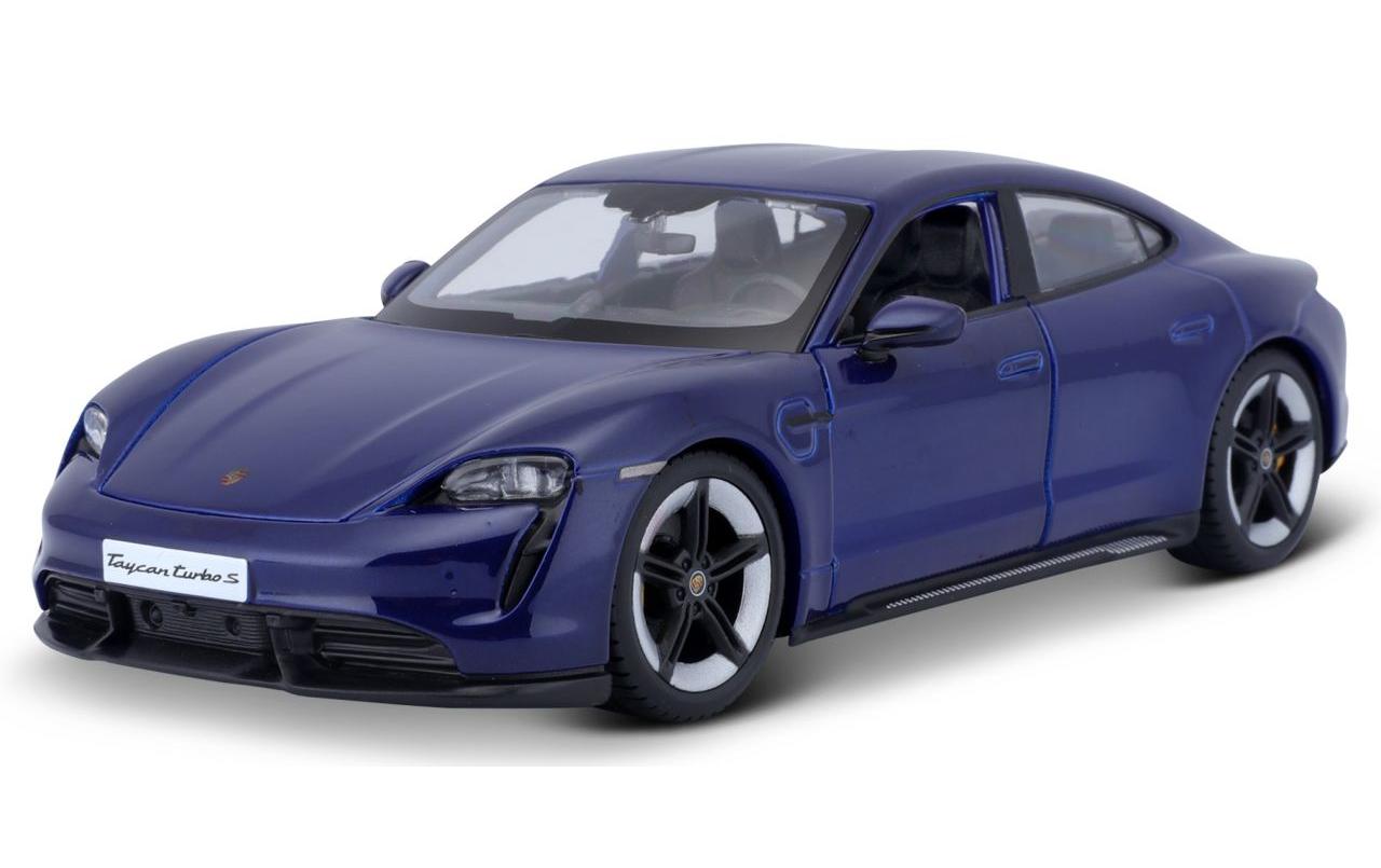 Porsche Taycan Turbo S Blau 1:24Sammlermodell im Massstab 1:24