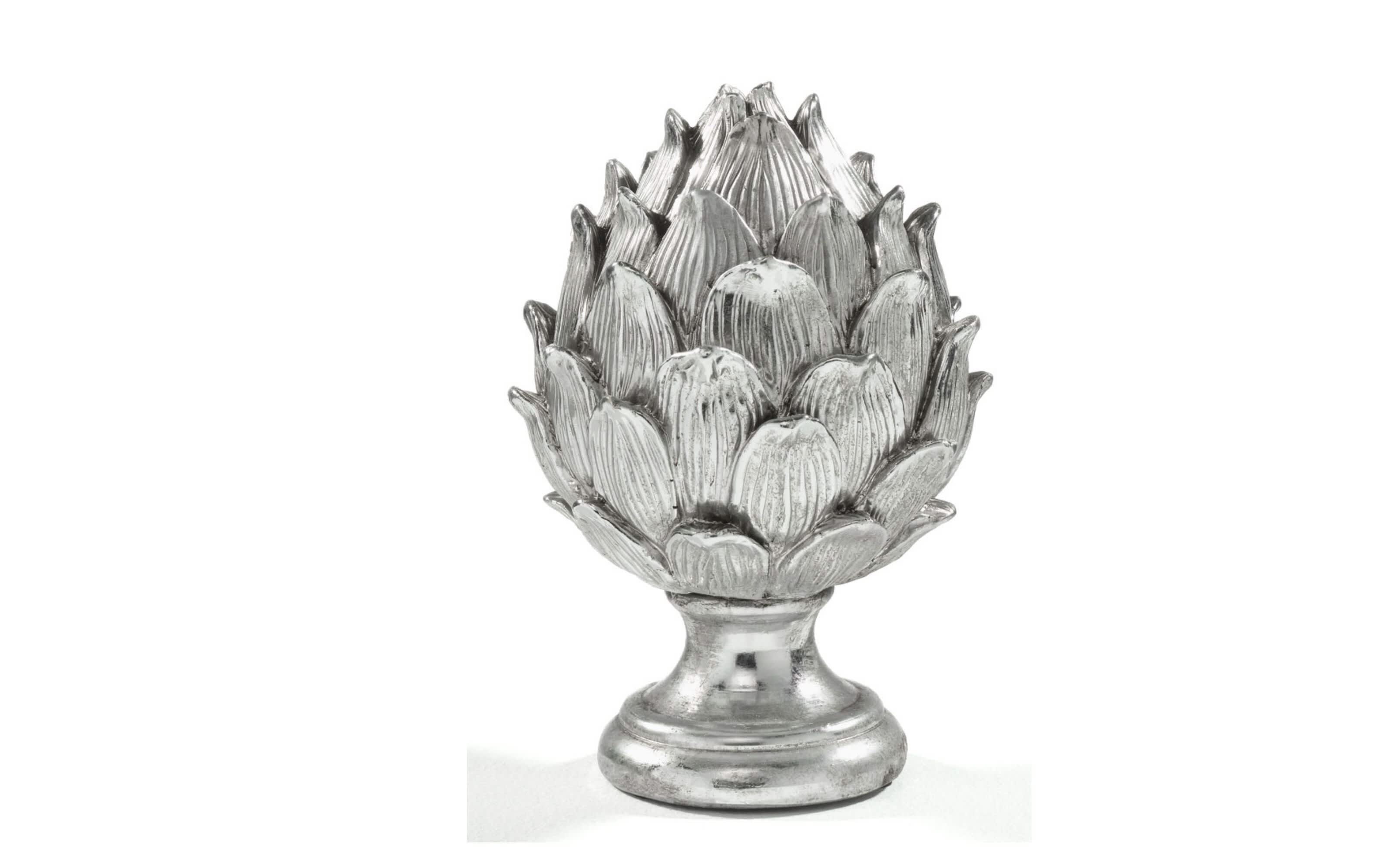 Blume Deko Figur silber, 24 cm