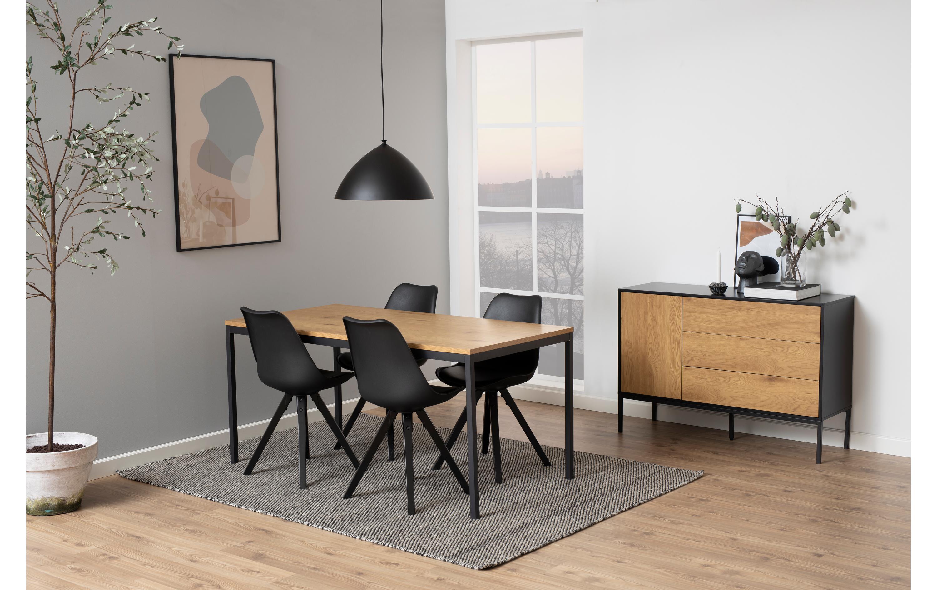 Sideboard Seaford 120 x 40 x 82 cm, Nature/Schwarz<br>Kommode