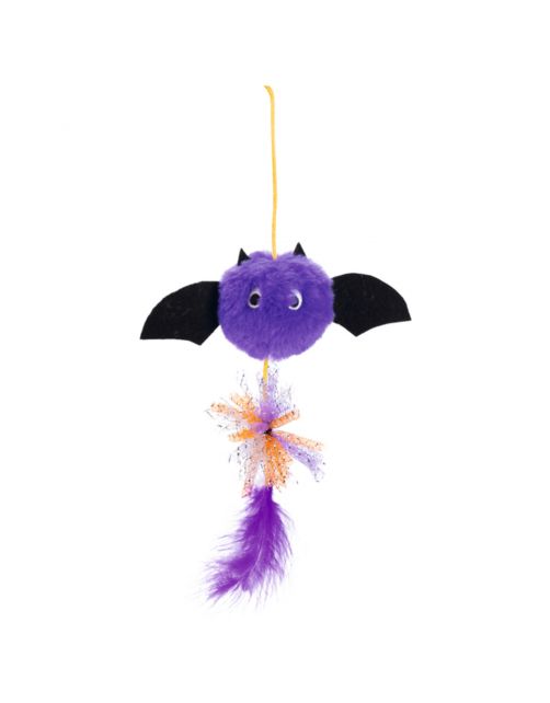 Beeztees Halloween Kattenhengel Vleermuis - Kattenspeelgoed - 42x7 cm Assorti