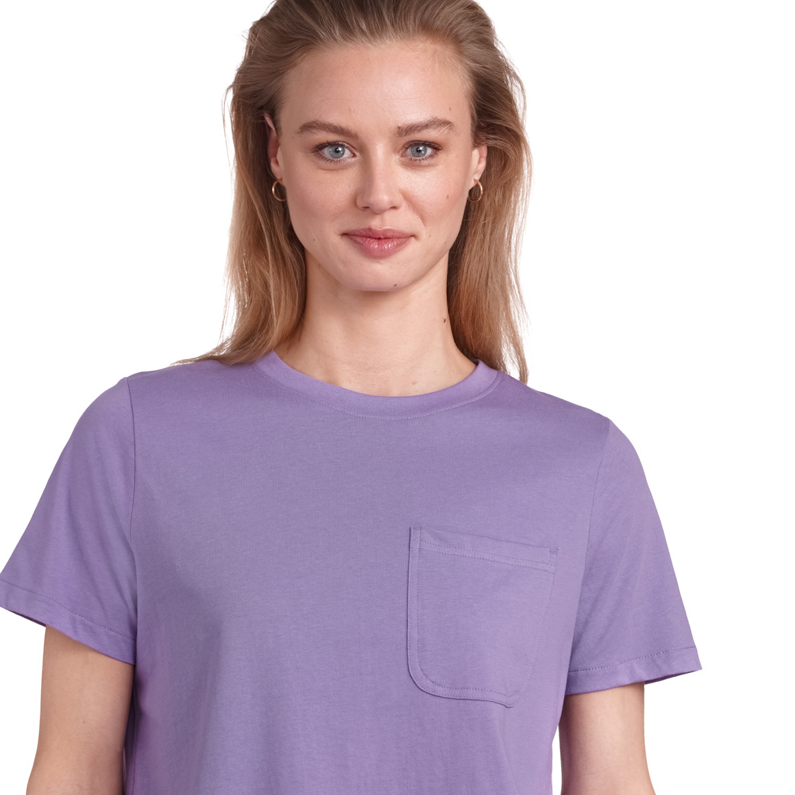 Jonas Nielsen Damen T-Shirt mit Brusttasche lila