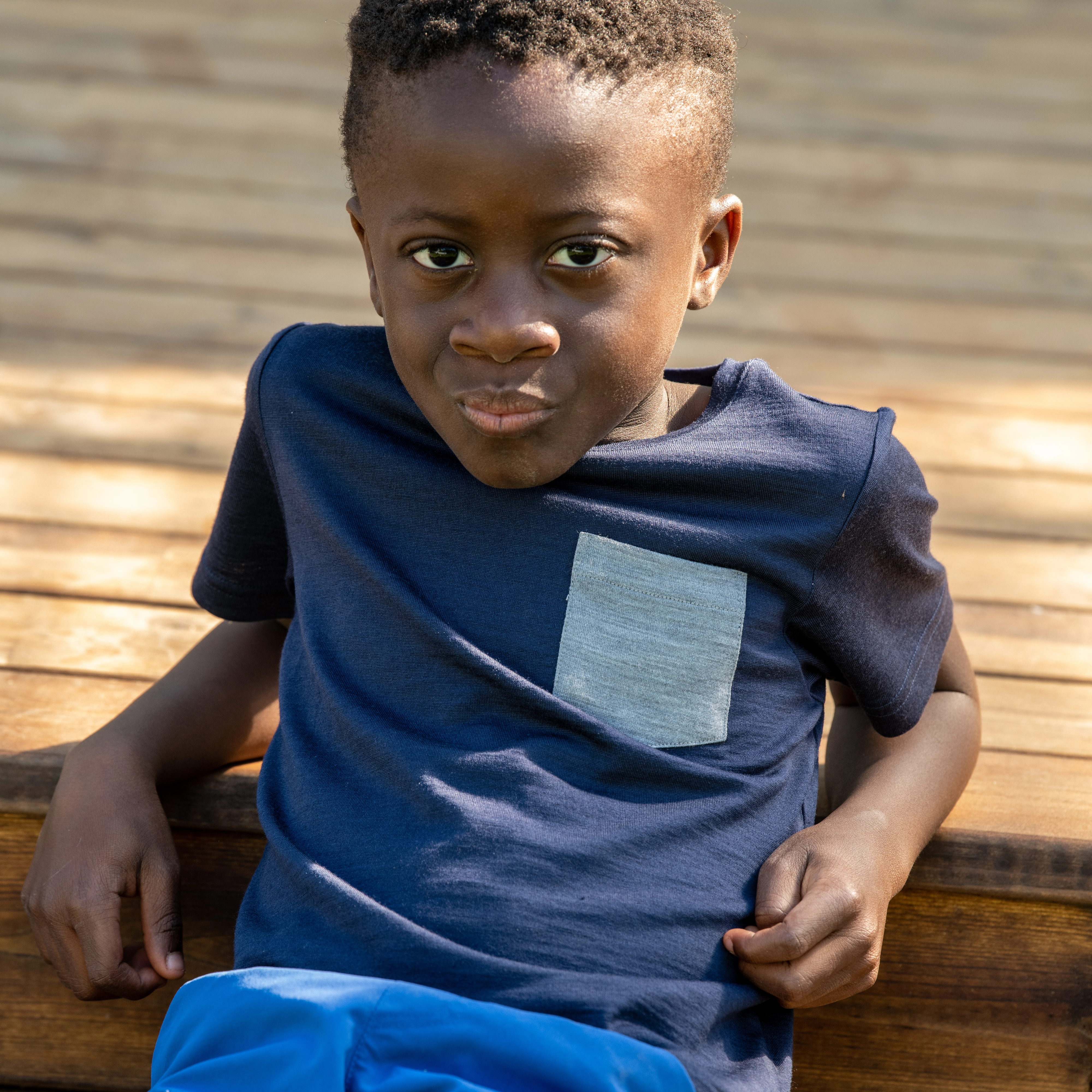 Myske Wool Kids Tee Navy