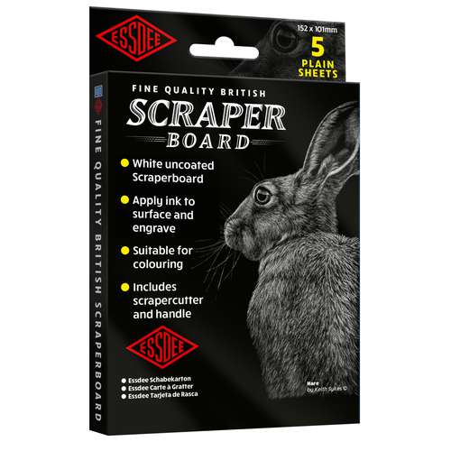 ESSDEE Englischer Schabekarton-Set, unbeschichtet, weiß