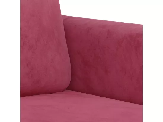 Ensemble de canapés 2 pcs rouge bordeaux velours