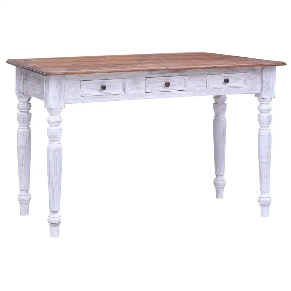 vidaXL - Bureau - Wit - Gerecycled hout