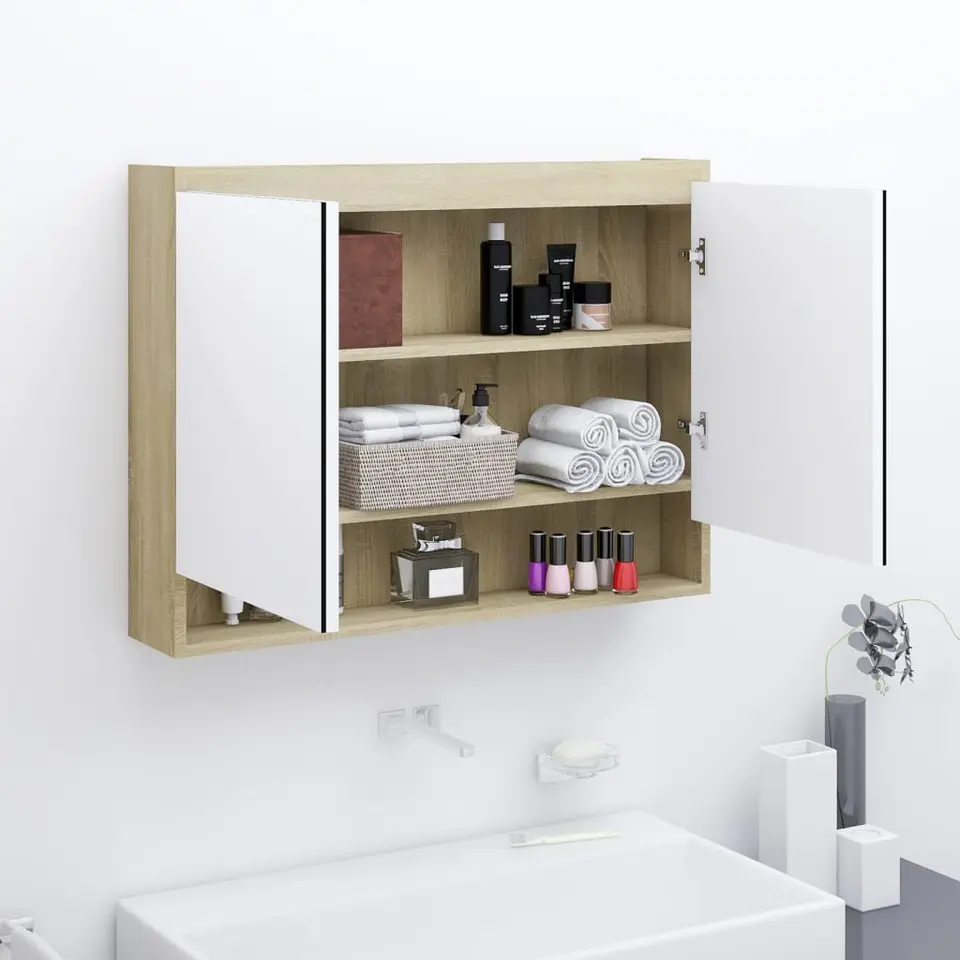 vidaXL - Spiegelkast - Wit - MDF