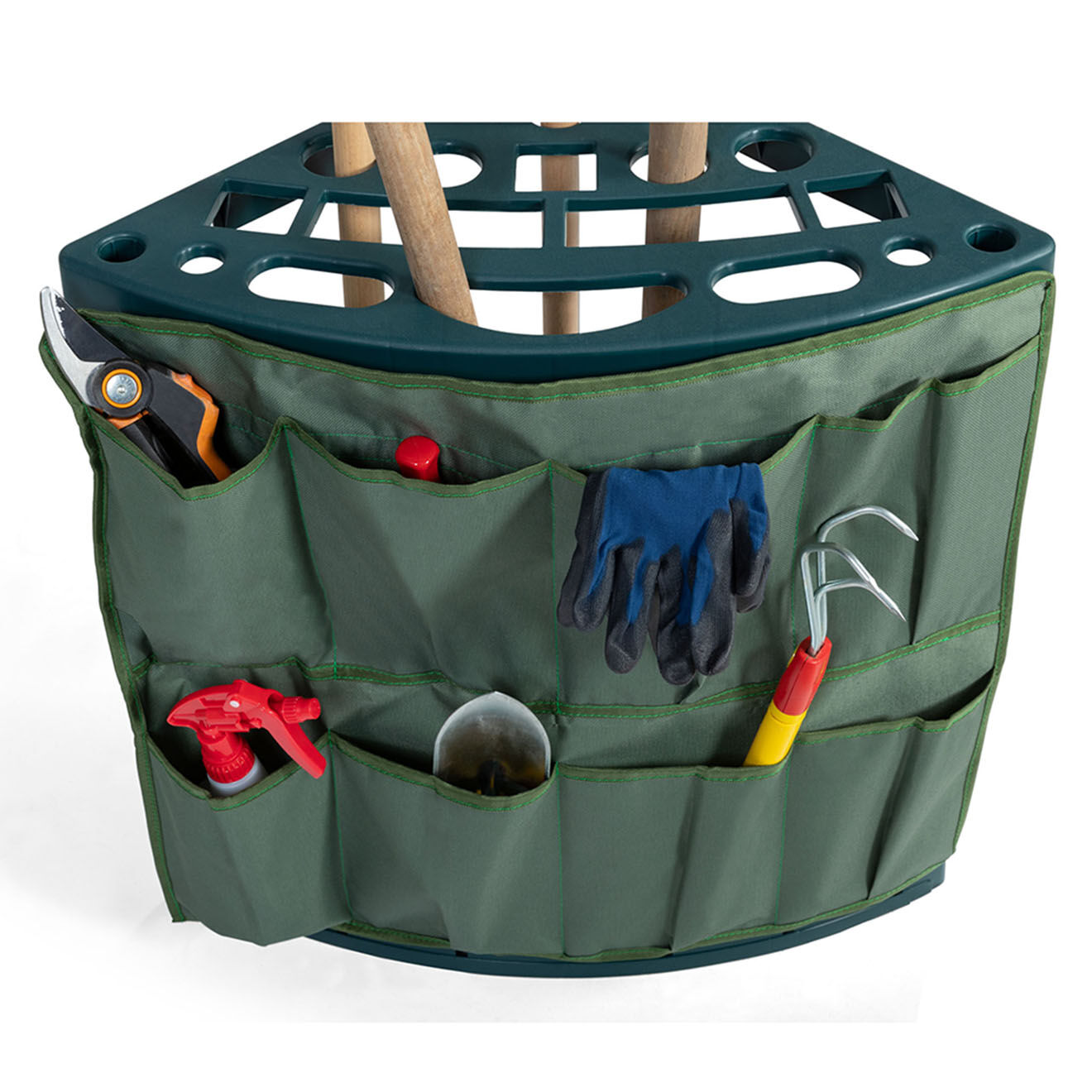 Pratik Garden Rack d'angle pour outils de jardin vert  - 43x43x59 cm