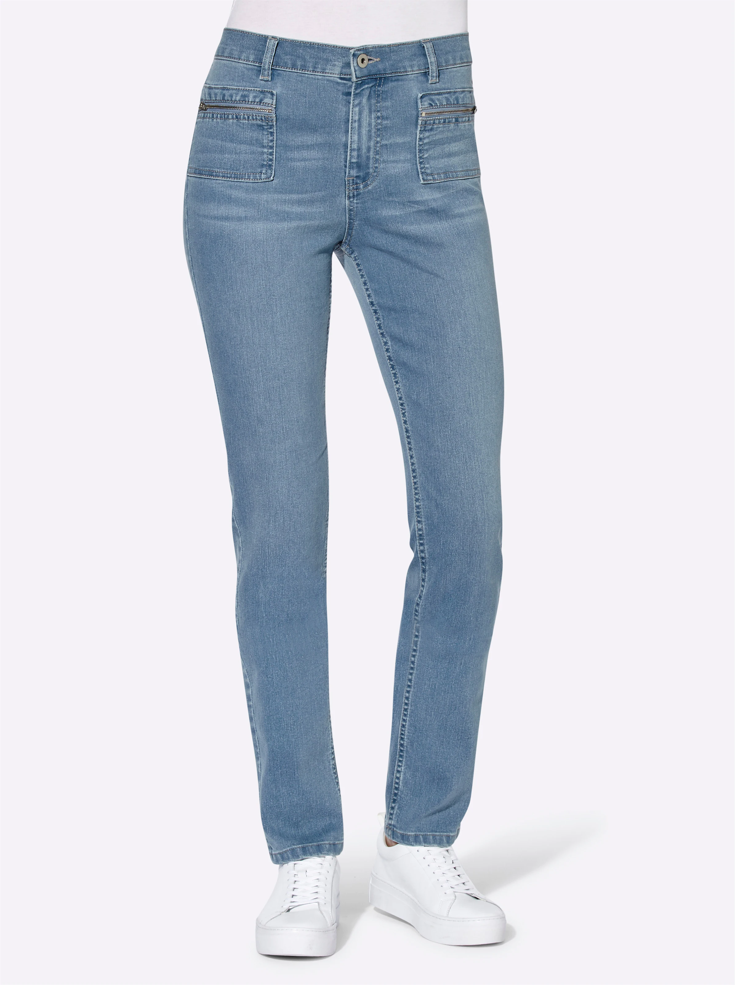 Jeans in blue-bleached