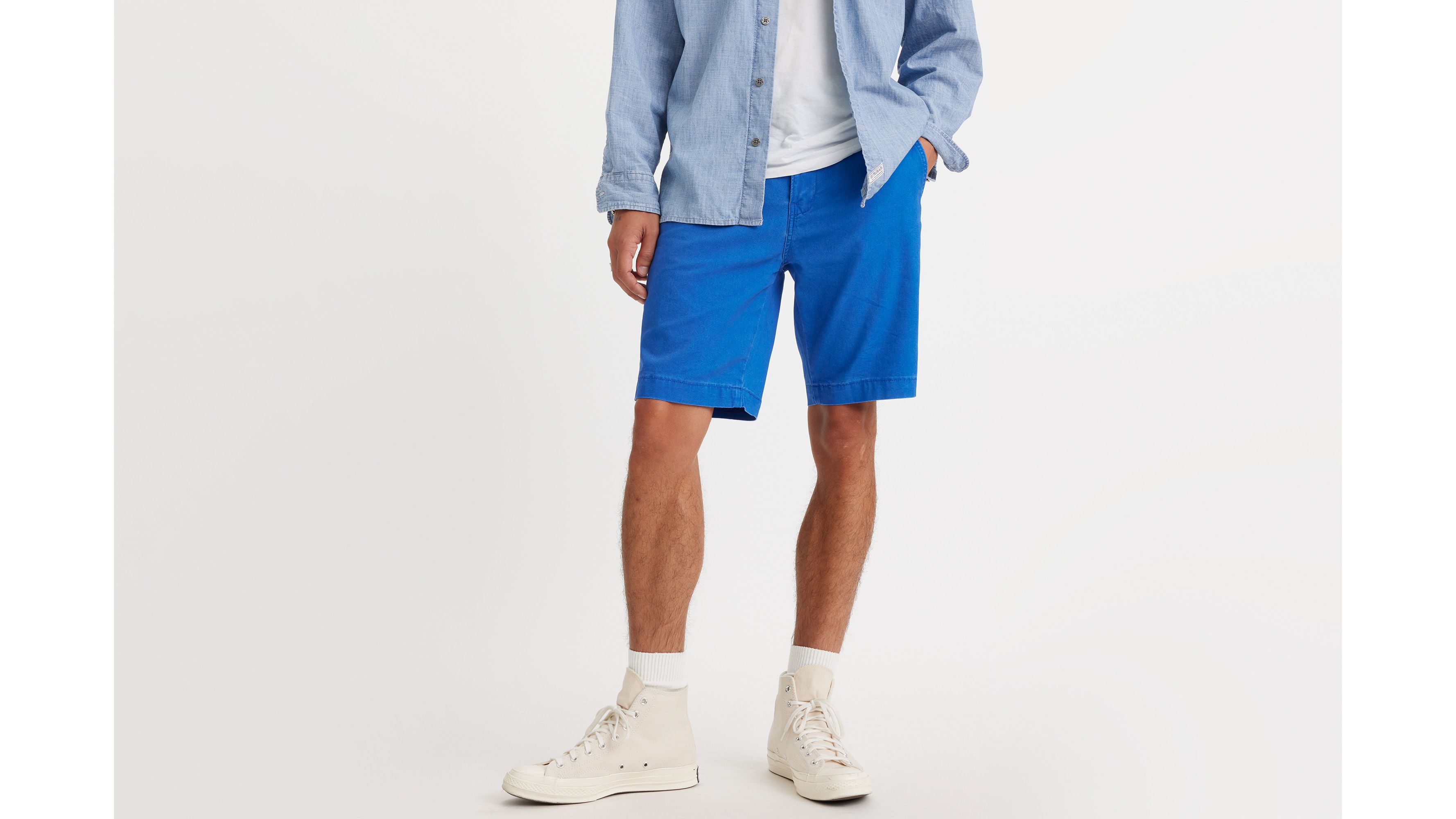 Short XX chino Standard fuselé - Beaucoup Blue Stretch Canvas - Bleu