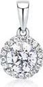18k witgouden hanger met Diamanten, centrum LAB grown