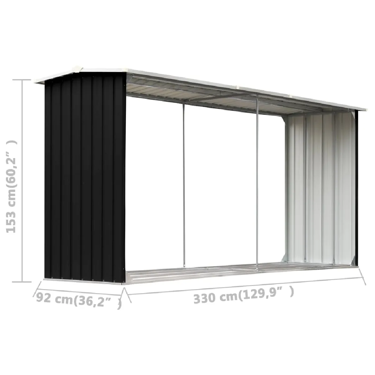 vidaXL Abri de stockage bois - Anthracite