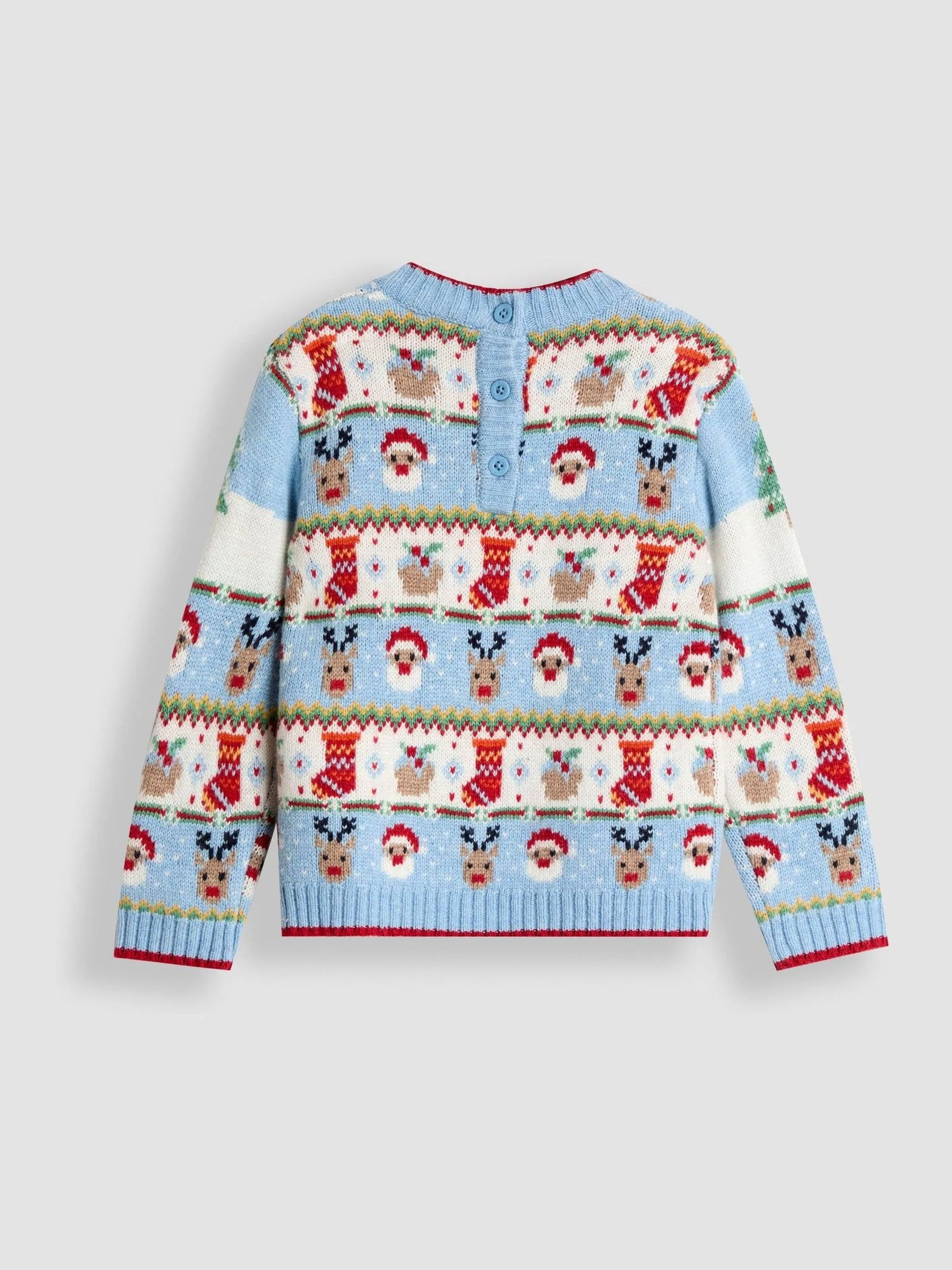Jojo Maman Bébé kersttrui met fairislepatroon