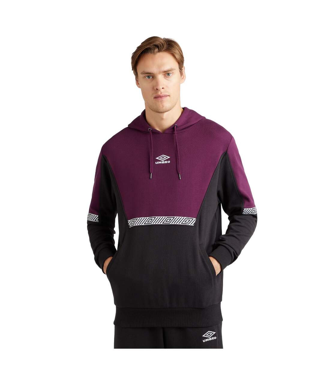 Umbro - Sweat à capuche SPORTS STYLE CLUB - Homme (Noir / Violet foncé) - UTUO1726