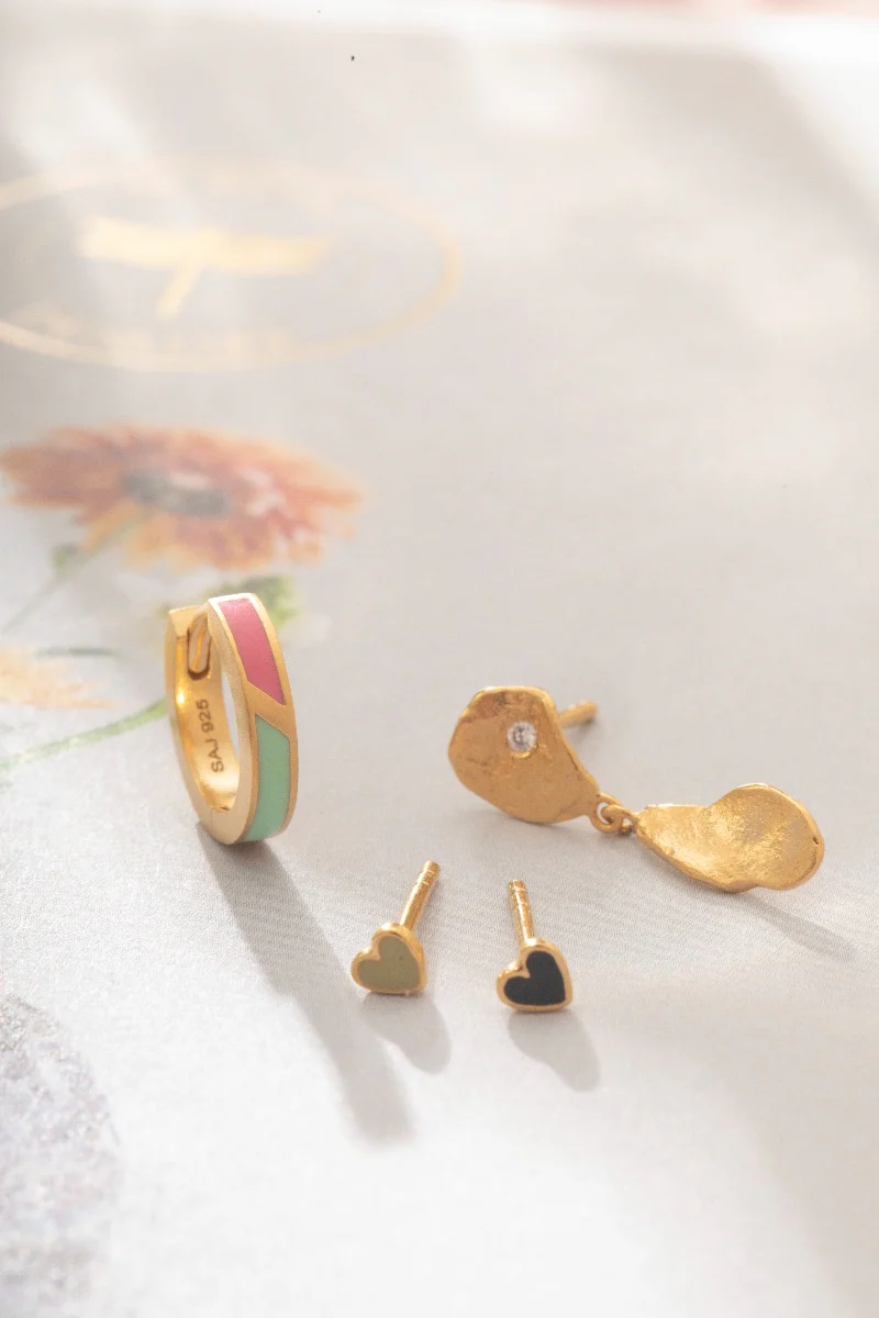 STINE A Jewelry  Clear Sea ørering med sten  - forgyldt