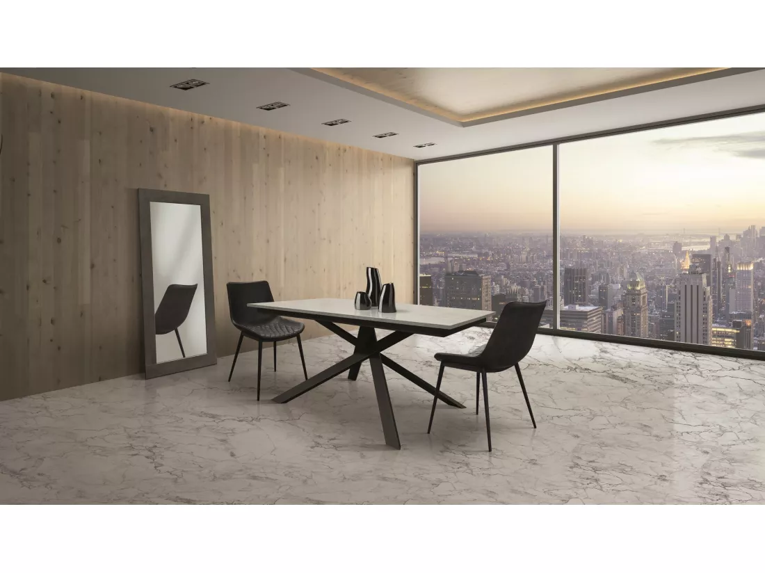 Lot de 4 chaises en simili cuir anthracite - CANNES