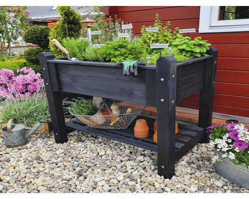 Verhoogd tuinbed op palen promadino incl. folie 114 x 60 x 84,5 cm antraciet