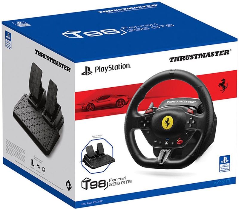 Thrustmaster T98 - Ferrari 296 GTB - Stuurwiel en Pedalen