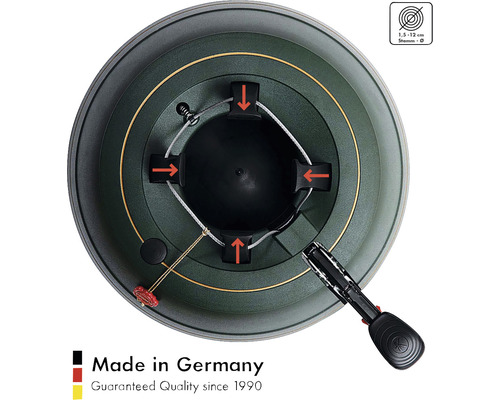 KRINNER Ultra Grip L kerstboomstandaard, max. boomhoogte 2,7 m, max. stamdiameter 12 cm, groen