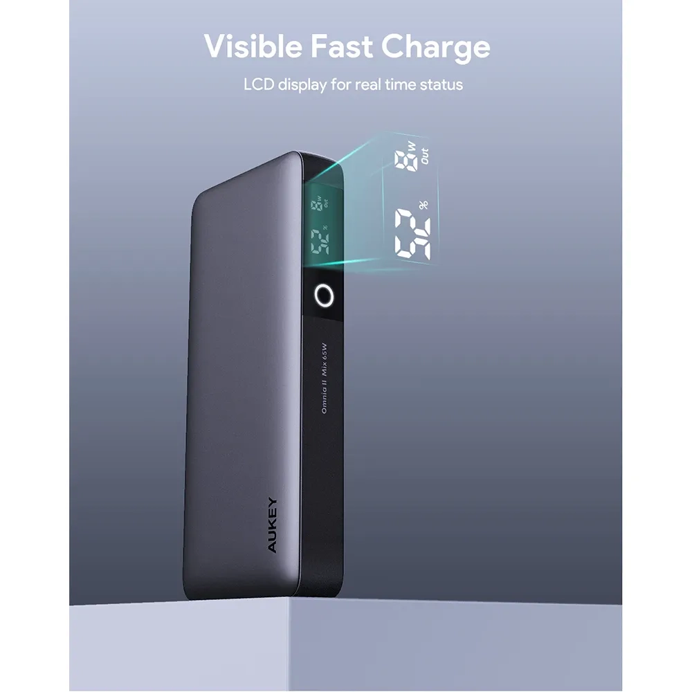 (130W) SprintX 20000mAh USB A / Dual USB C Powerbank Power Delivery Ladegerät mit LED Anzeige (PB-Y43P) - Schwarz