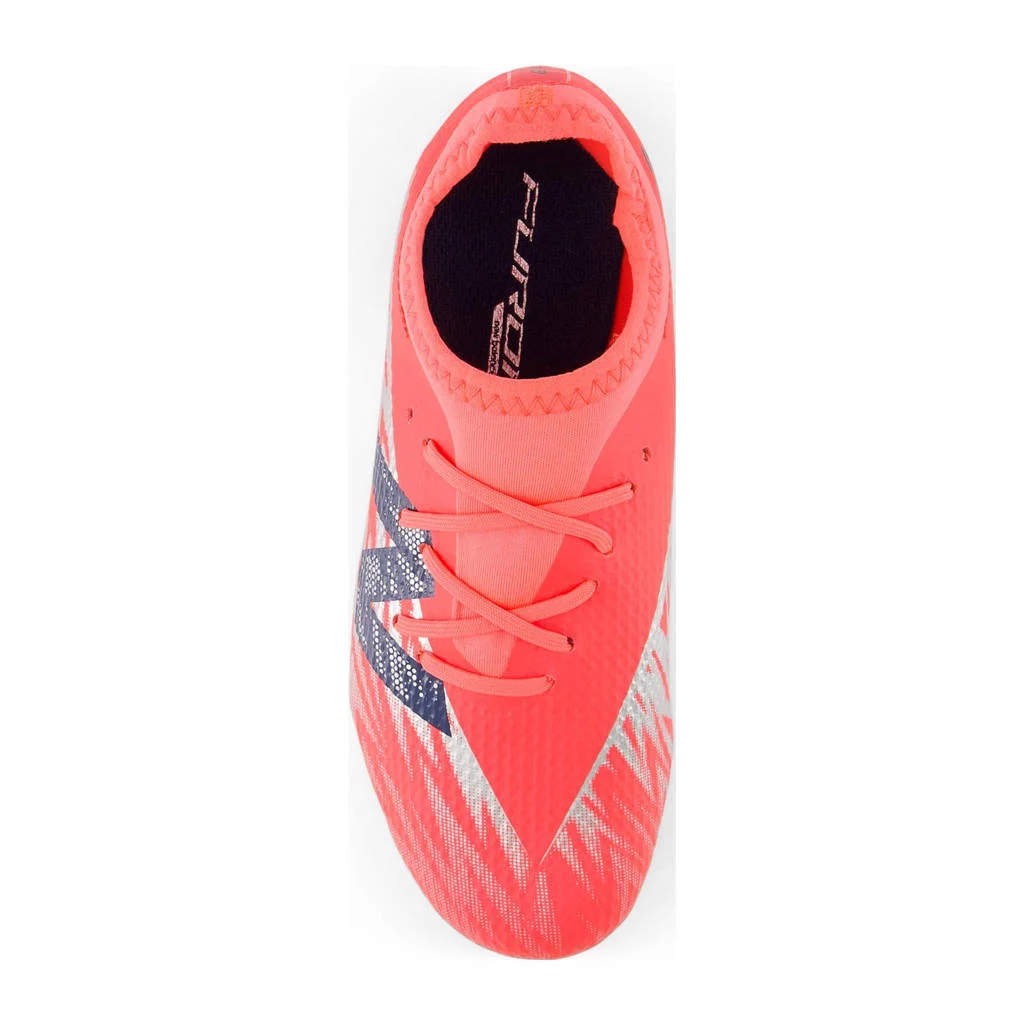 New Balance Furon Team FG v8 junior voetbalschoenen rood/donkerblauw/lichtgrijs