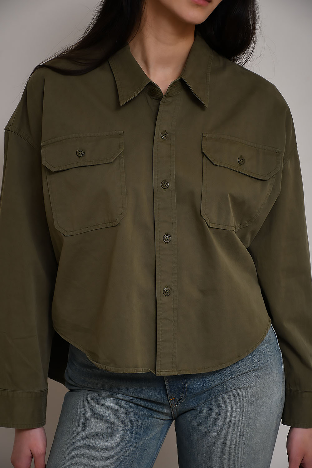 Cropped utility shirt