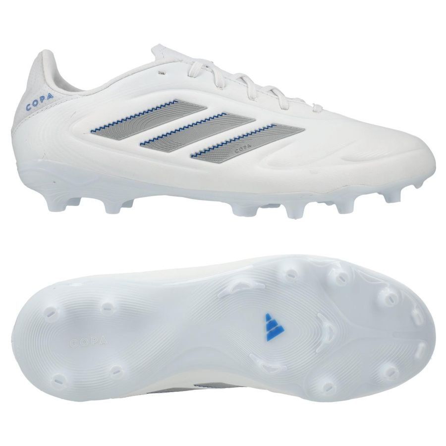 adidas Copa Pure League III FG/AG Polar Victory - Blanc/Argenté/Bleu Enfant