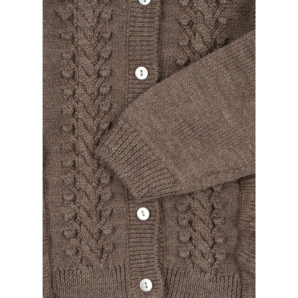 Køb Konges Sløjd Bunny Brown Melange Fiol Flæse Cardigan