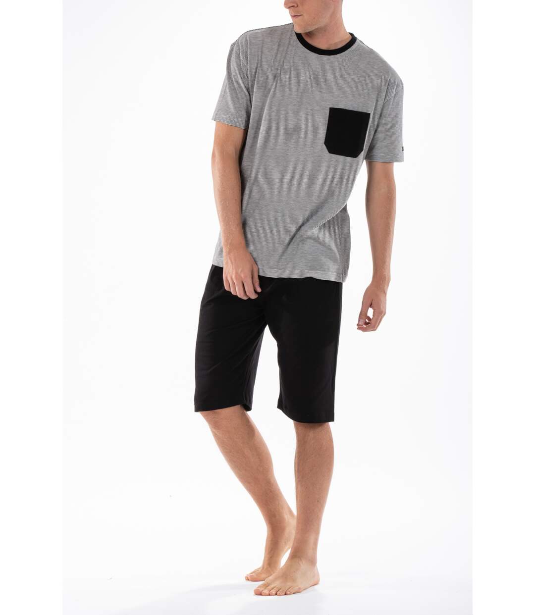 Pyjashort à fines rayures PYJA4 NOIR