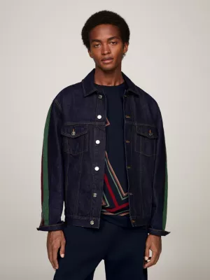 Jaqueta jeans listrada Tommy x Pendleton New York