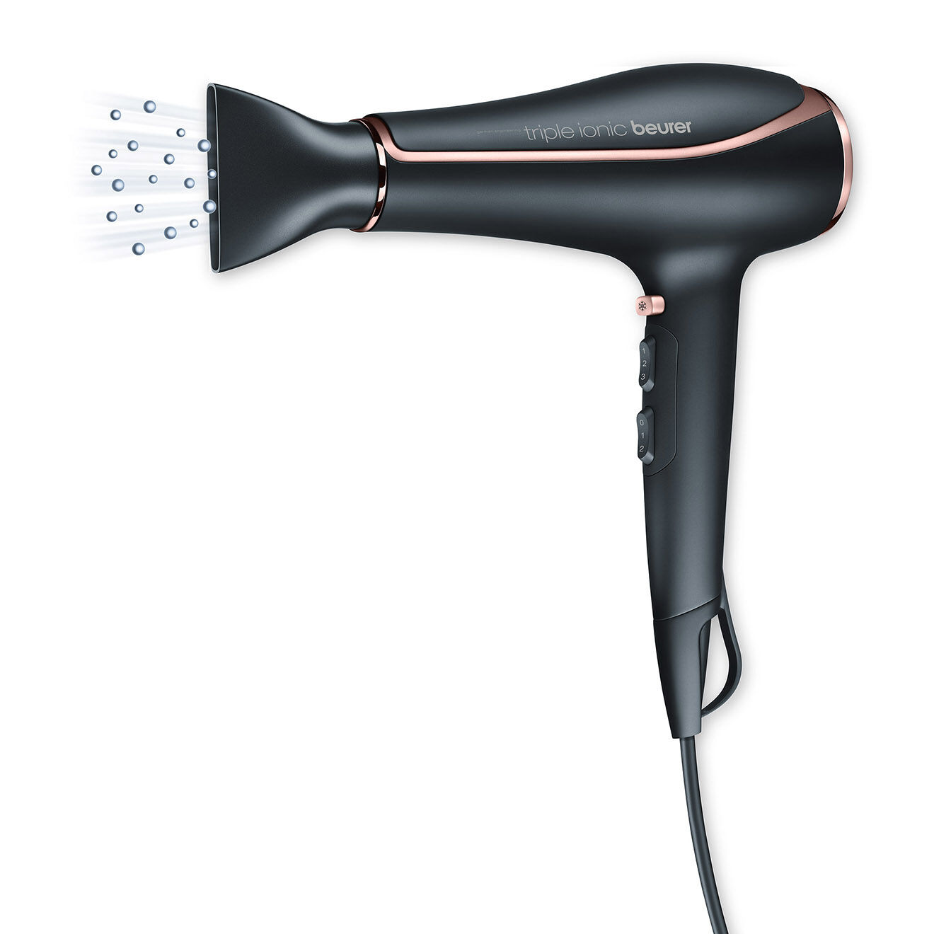 Beurer Sèche-cheveux triple fonction ionique noir/cuivré - 2200 W