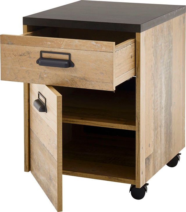 Home affaire Rollcontainer »SHERWOOD« mit Apothekergriffen aus Metall, Breite 47 cm, Soft-Close-Funktion