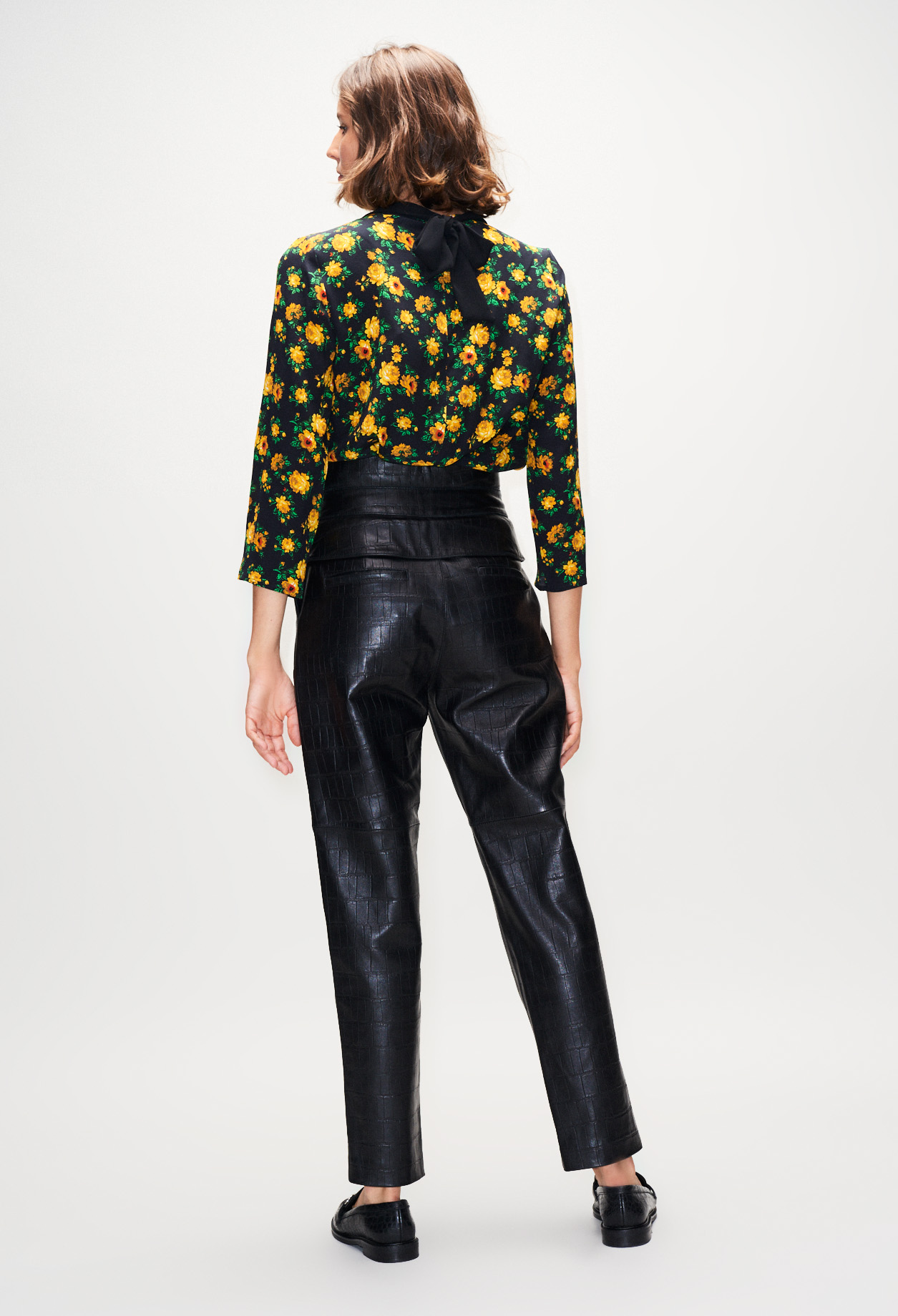 Blouse en soie imprime fleuri