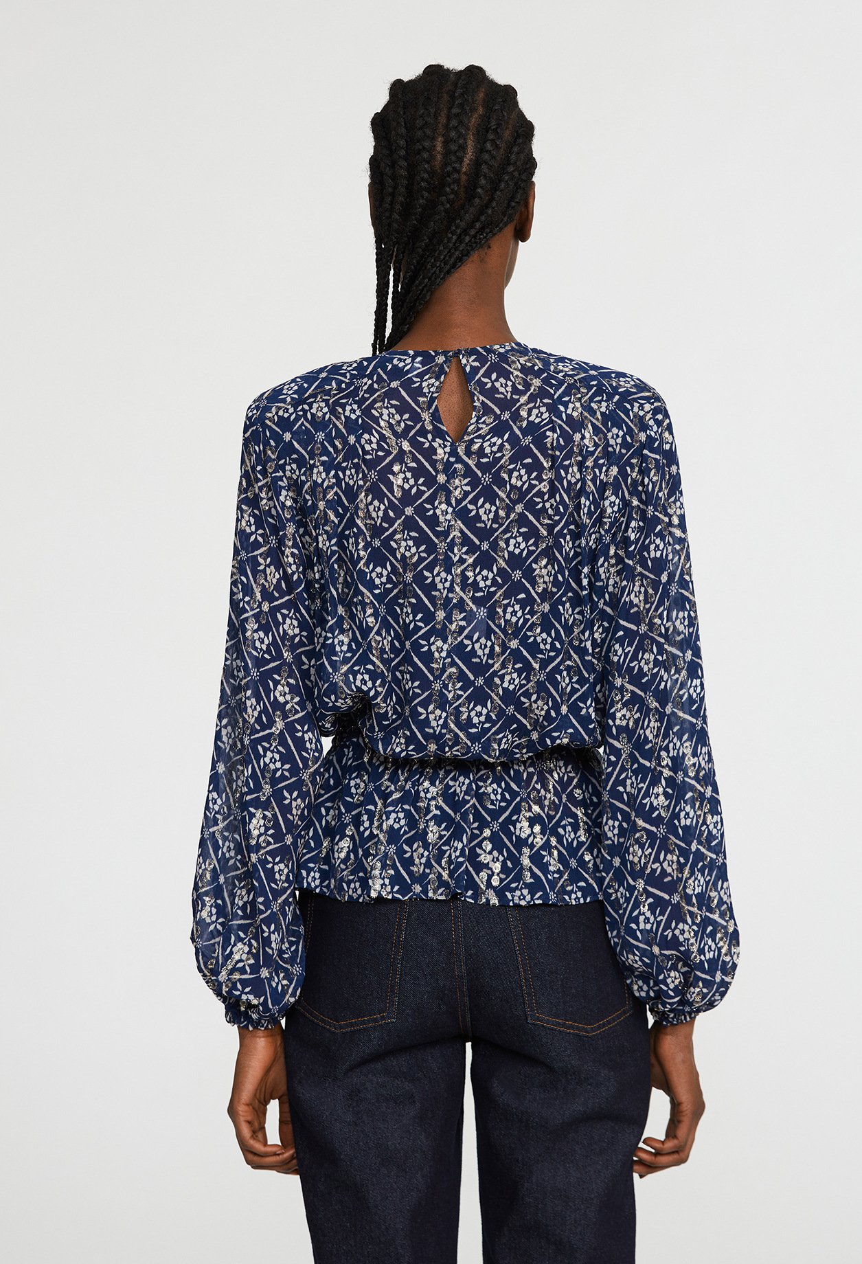 Blouse &agrave; motifs fleuris