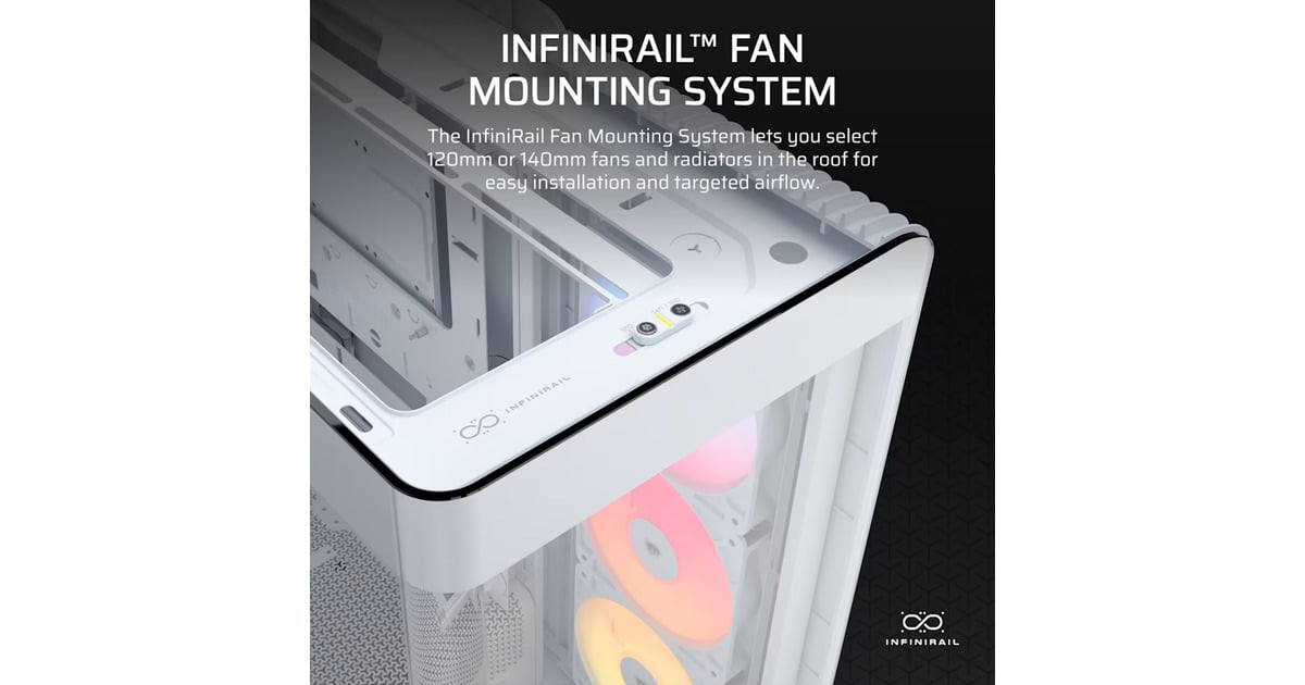 CorsairFRAME 4500X RS-R ARGB midi tower behuizing  (Wit | 2x USB-A | 1x USB-C | Tempered Glass)