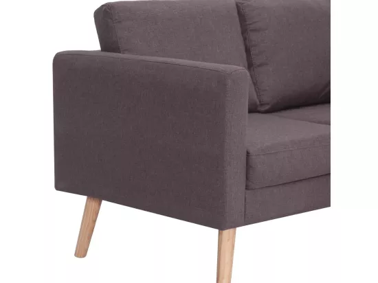 Ensemble de canapé 2 pièces Tissu Taupe