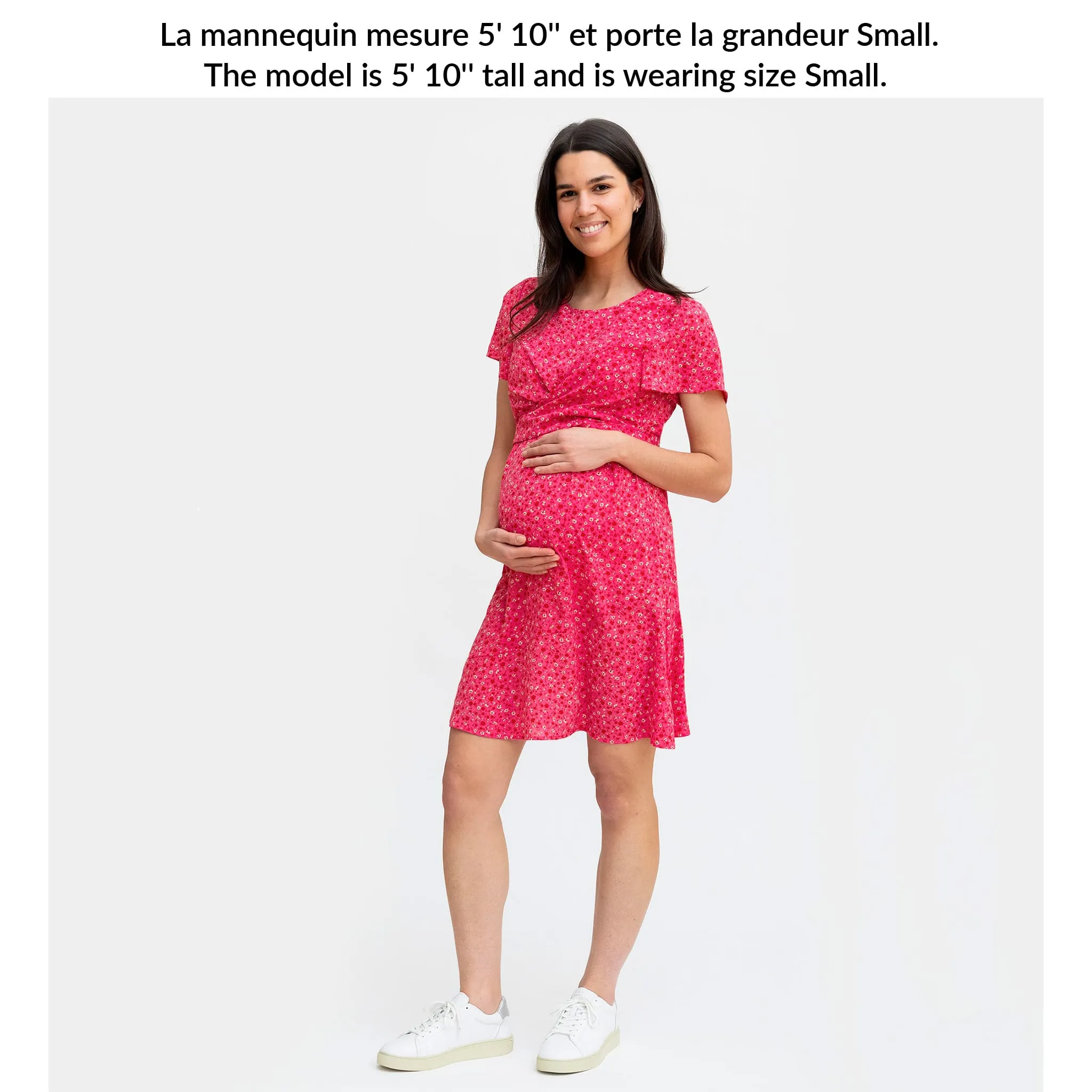 Bella Maternité Robe Fleurs Fuchsia
